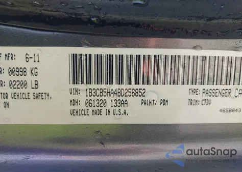 2011 Dodge Caliber Heat from USA, damaged, VIN 1B3CB5HA4BD256852